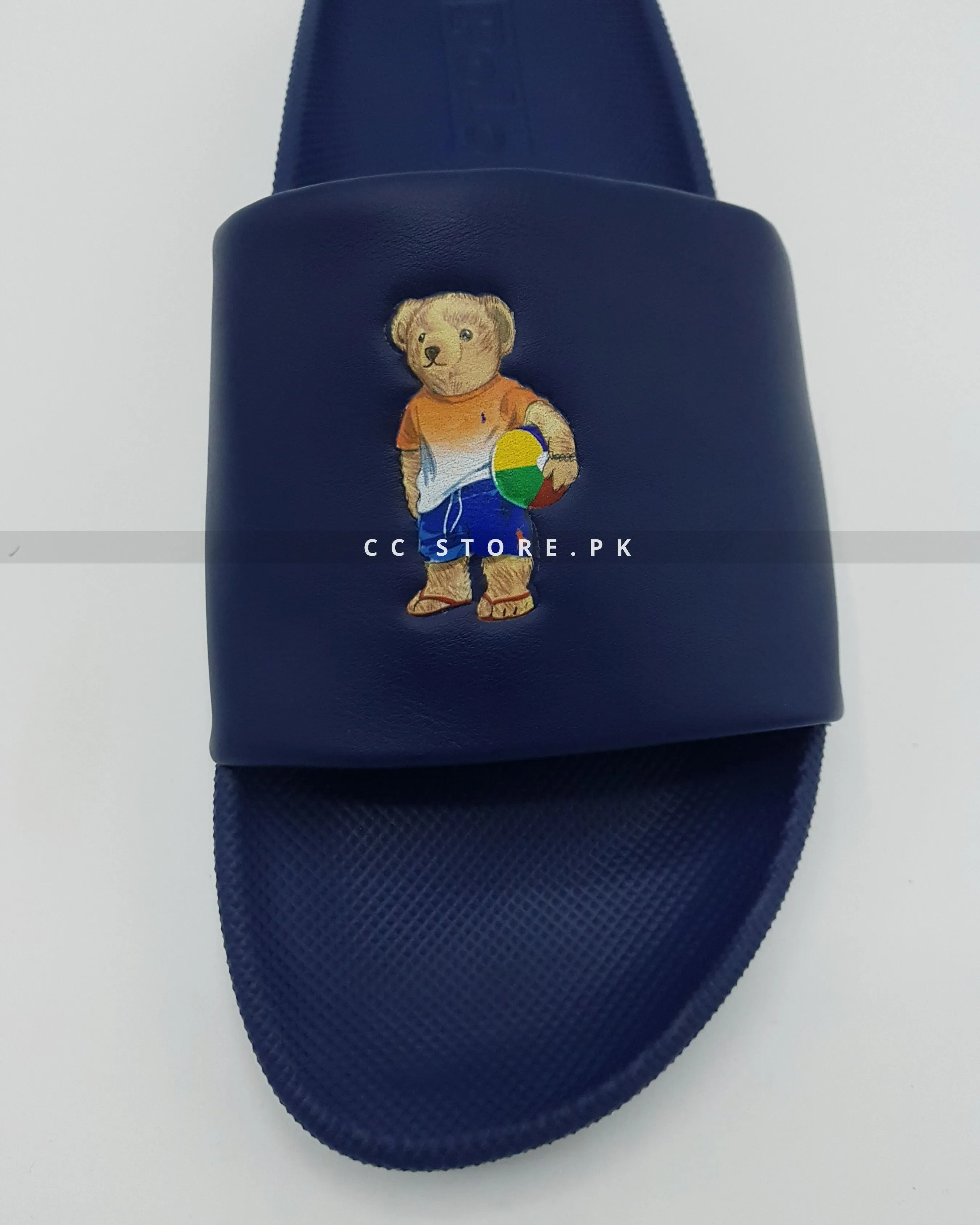 RL Cayson Bear Navy Blue Slides