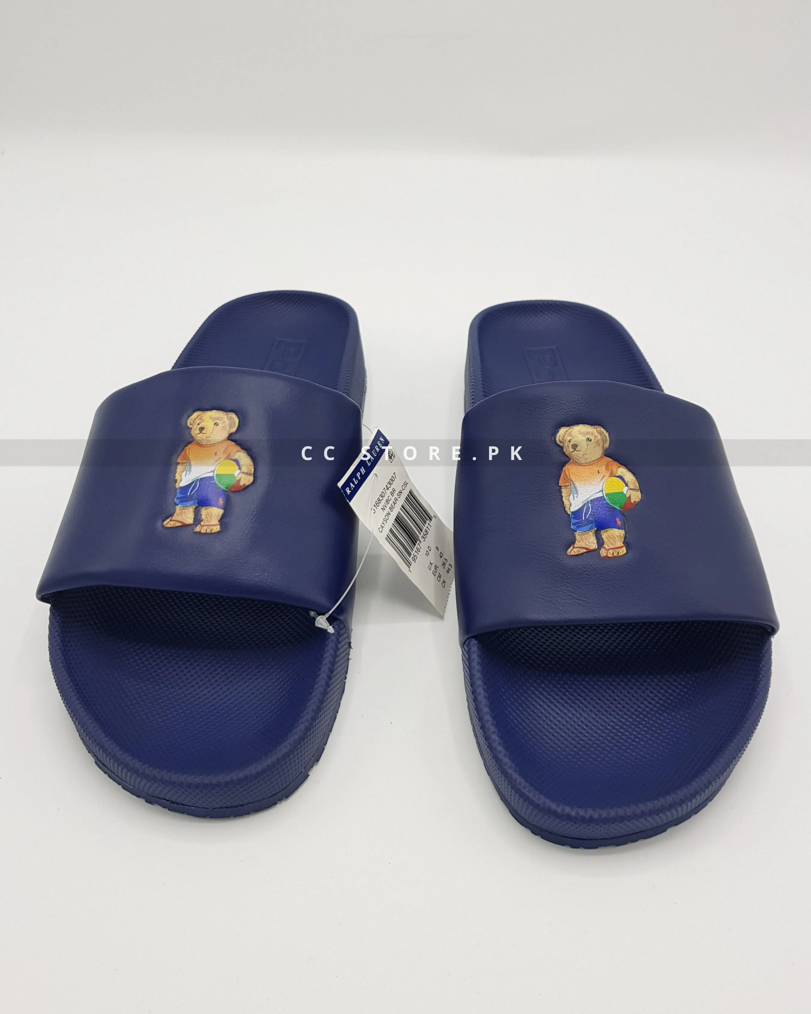 RL Cayson Bear Navy Blue Slides