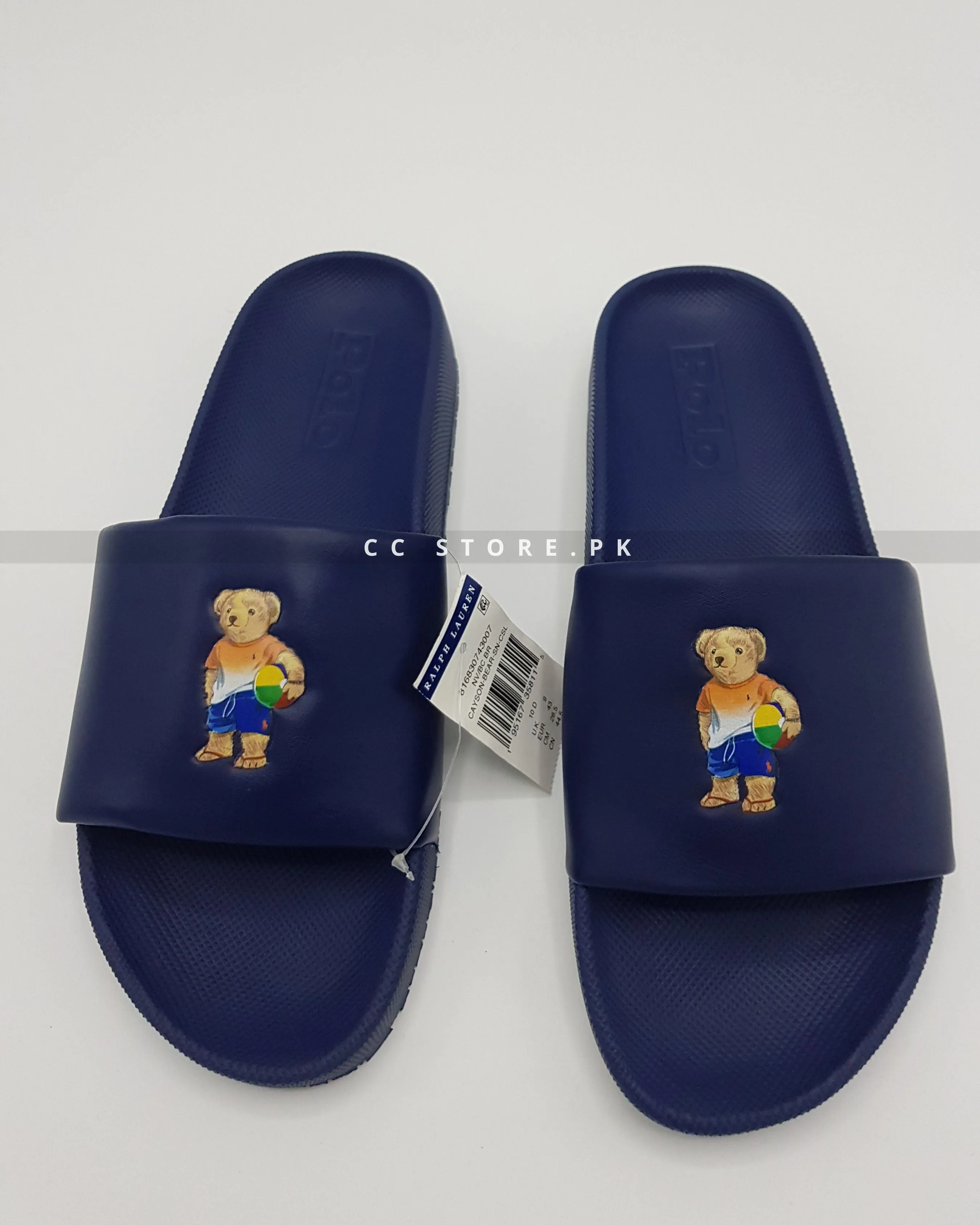 RL Cayson Bear Navy Blue Slides