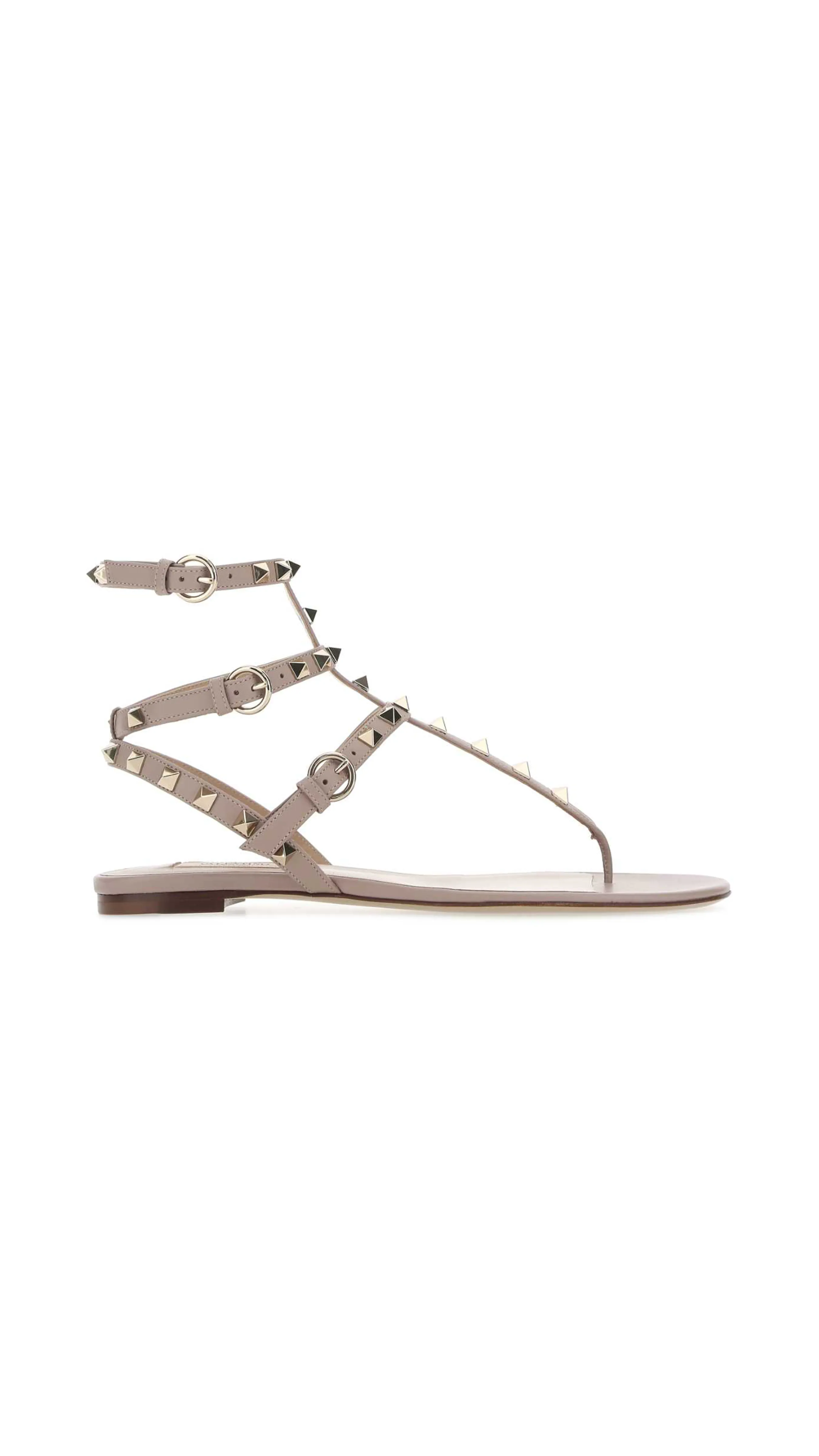 Poudre Rockstud Calfskin Flat Flip-flop Sandal