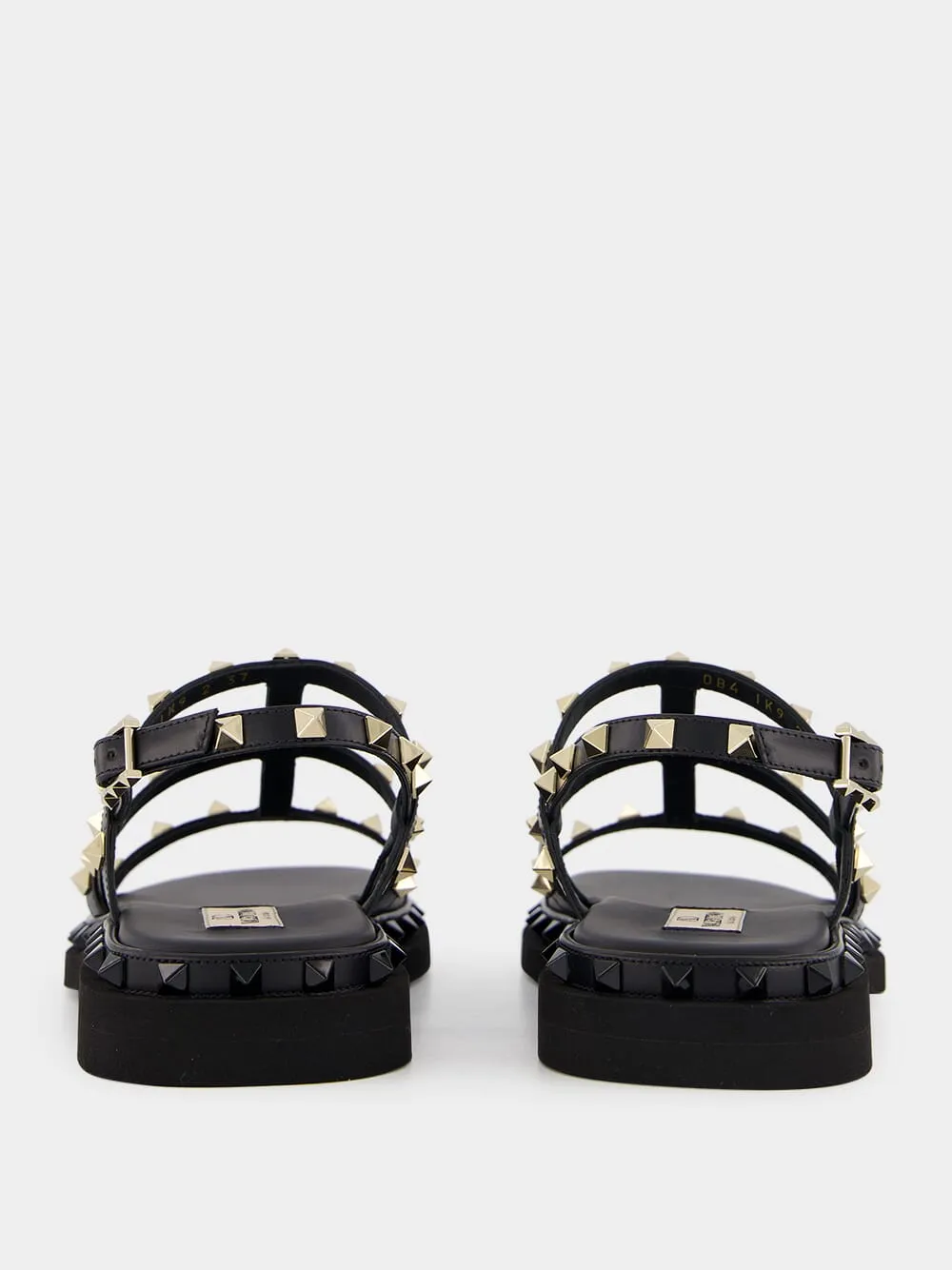 Rockstud Leather Flat Sandals