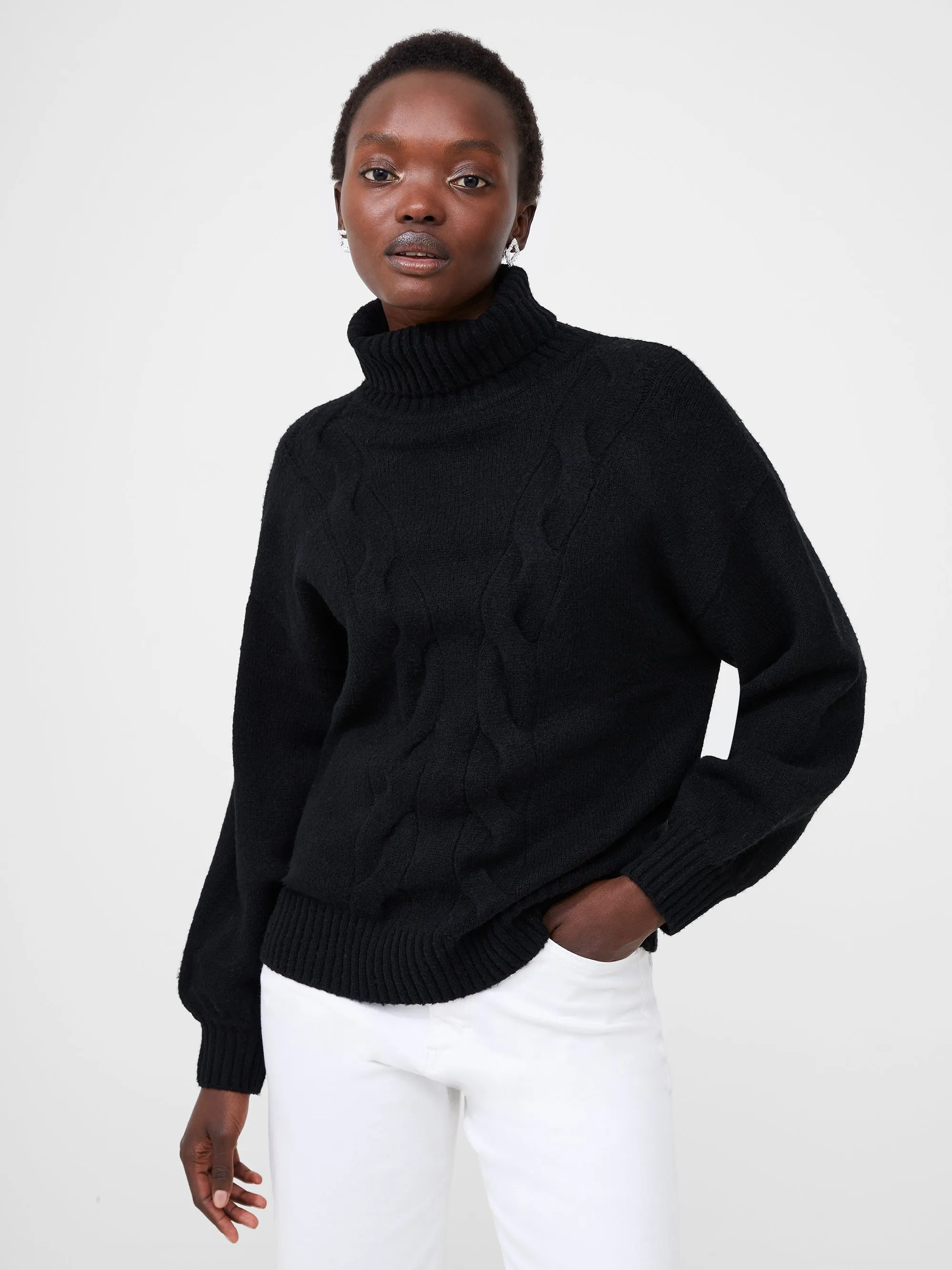 Cable Knit Turtleneck Sweater