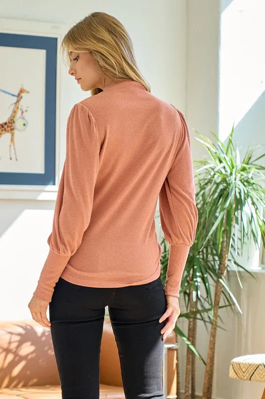 Rose High Neck Knit Blouse