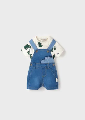 Kids' Denim Overalls with Short Sleeve T-shirt by Mayoral