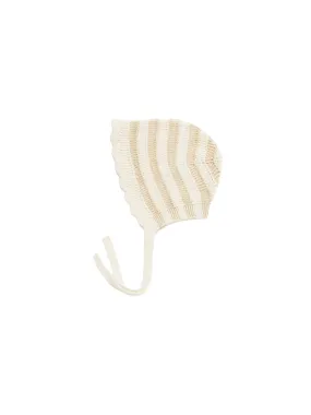 Sand Stripe Knit Baby Bonnet by Rylee & Cru