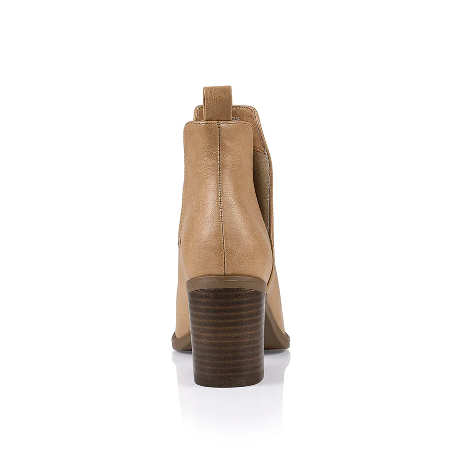 Santana Cut Out Ankle Boots - Caramel Softee