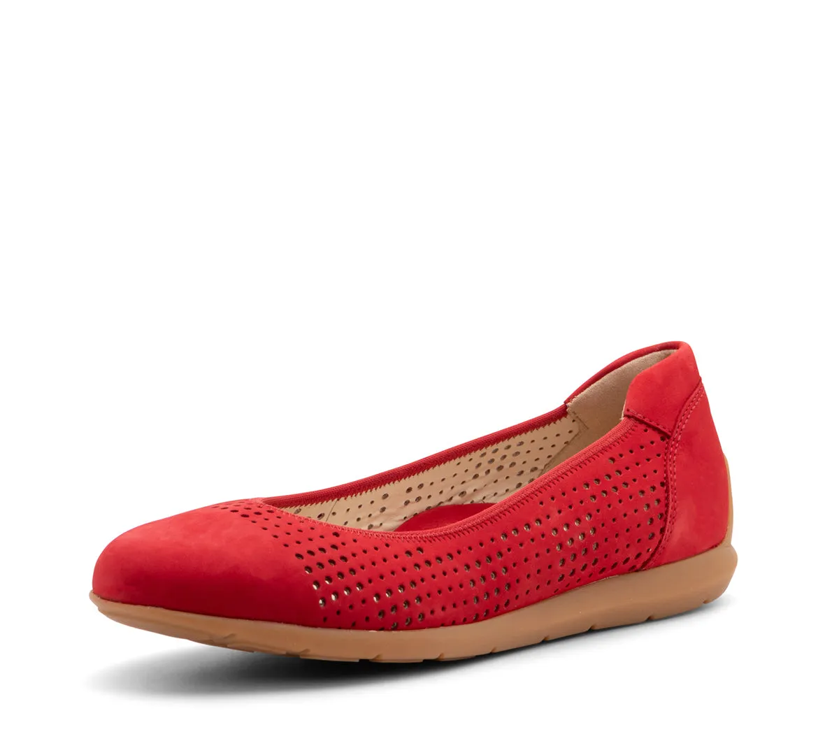 Sarah Perf Women's Comfort Ballet Flat - Red 19