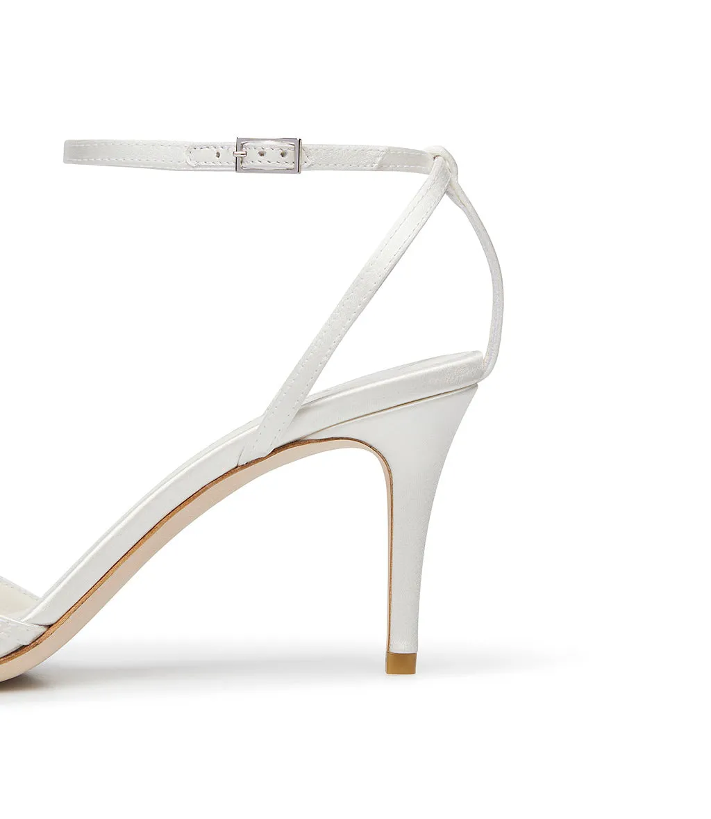 Satin ivory sandals.