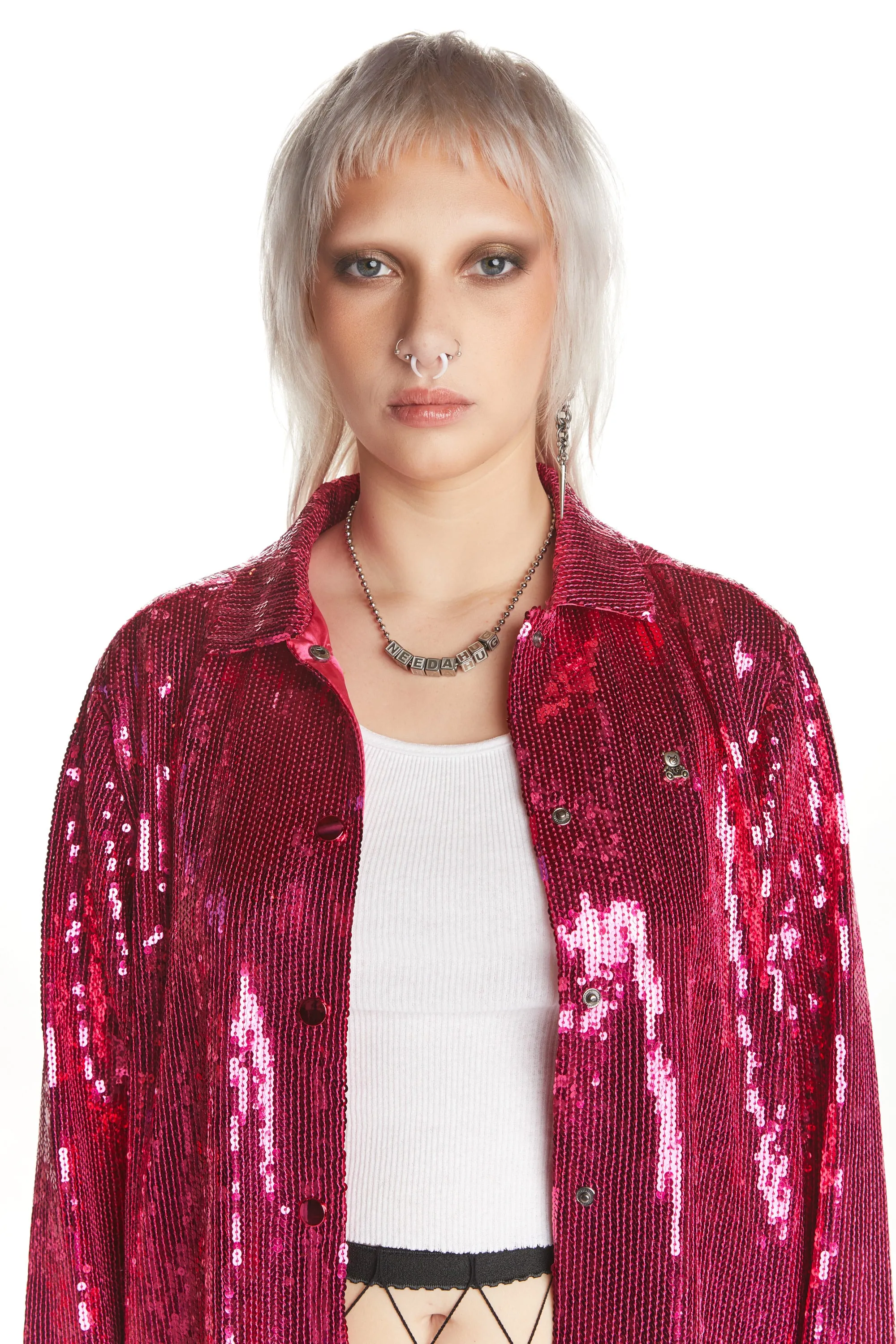 Sequin Shirt Dress