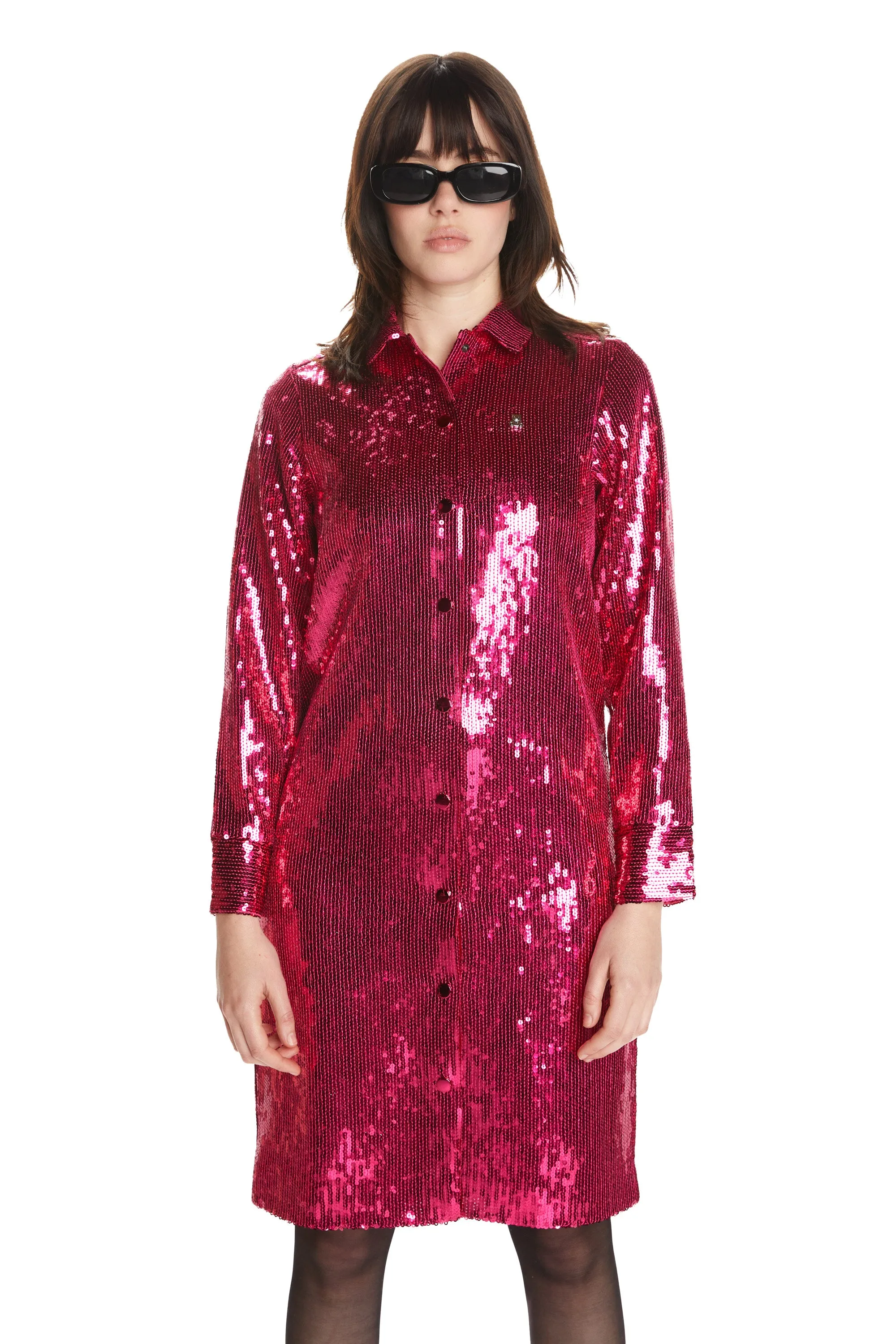 Sequin Shirt Dress