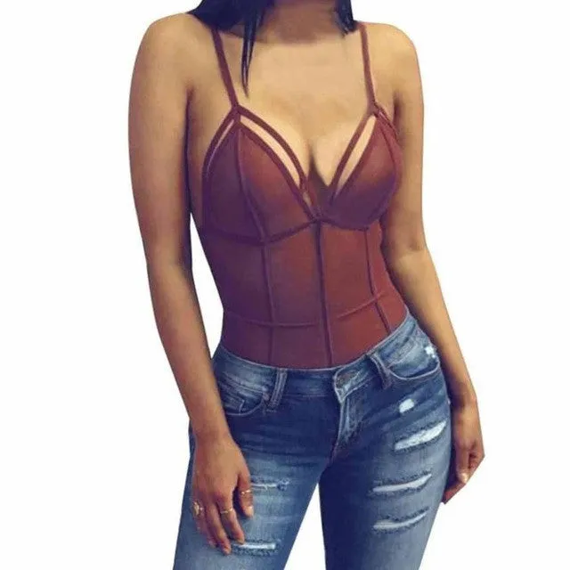 Sexy Women's V Neck Bodysuit