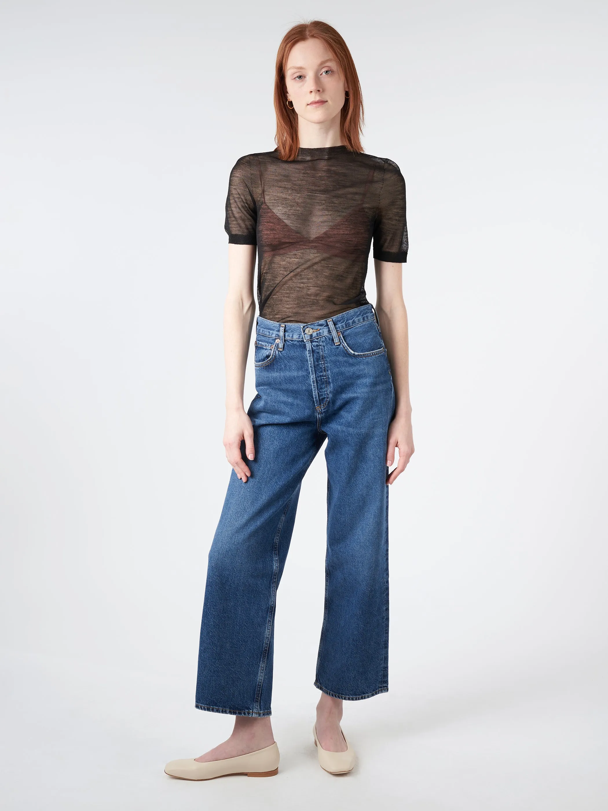 Sheer Knit T-Shirt