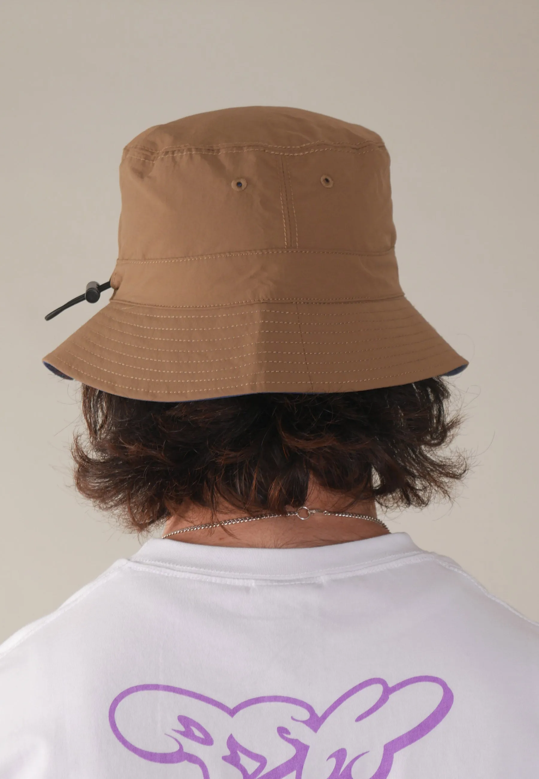 Shell Reversible Hat - tan/navy