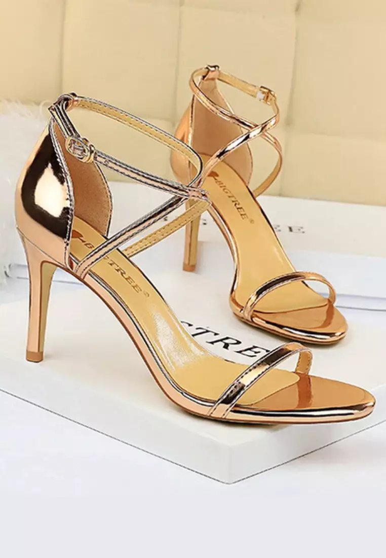 Shiny Cross Straps Evening Sandals VP126A8