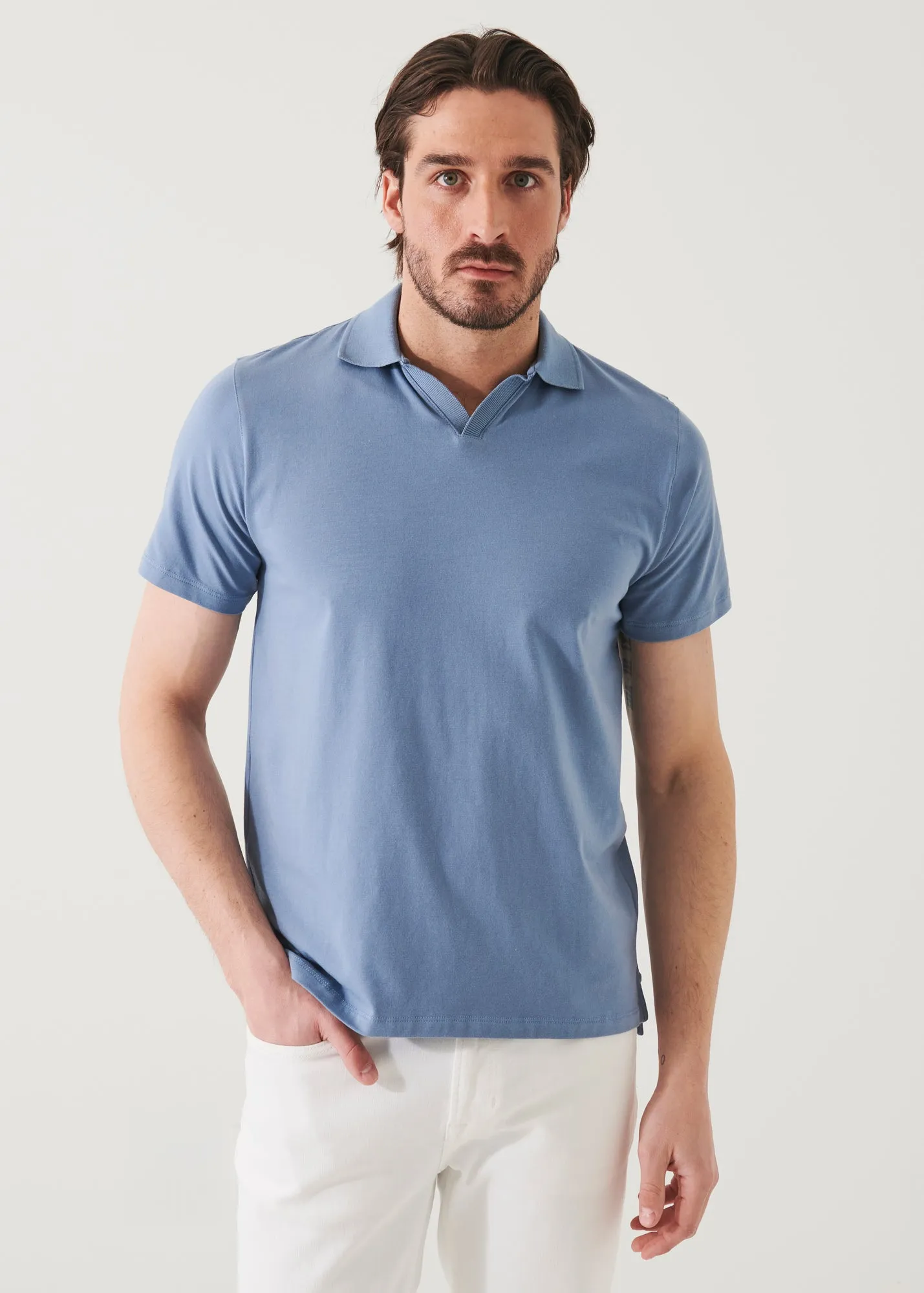 Short Sleeve Open Polo Shirt