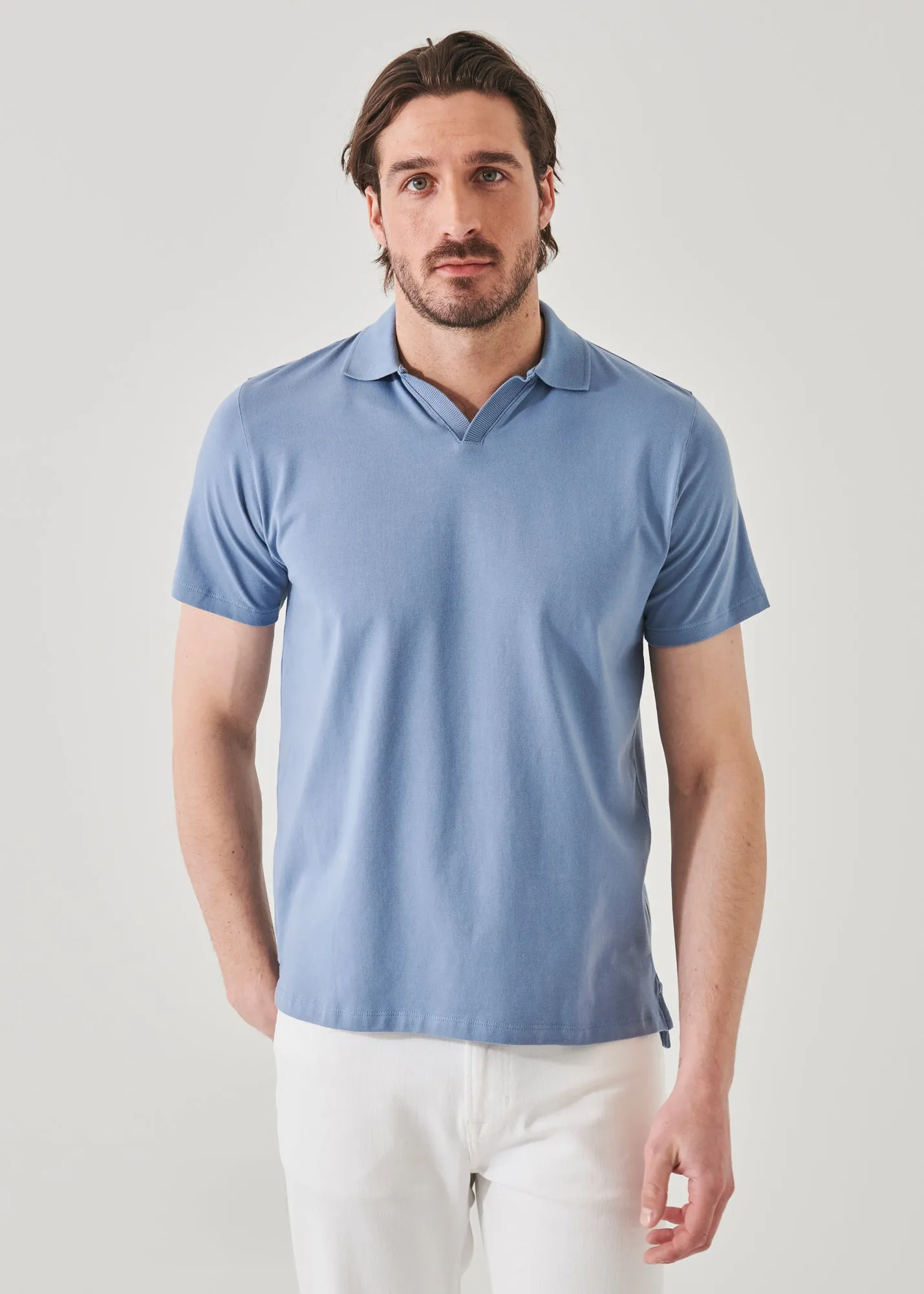 Short Sleeve Open Polo Shirt