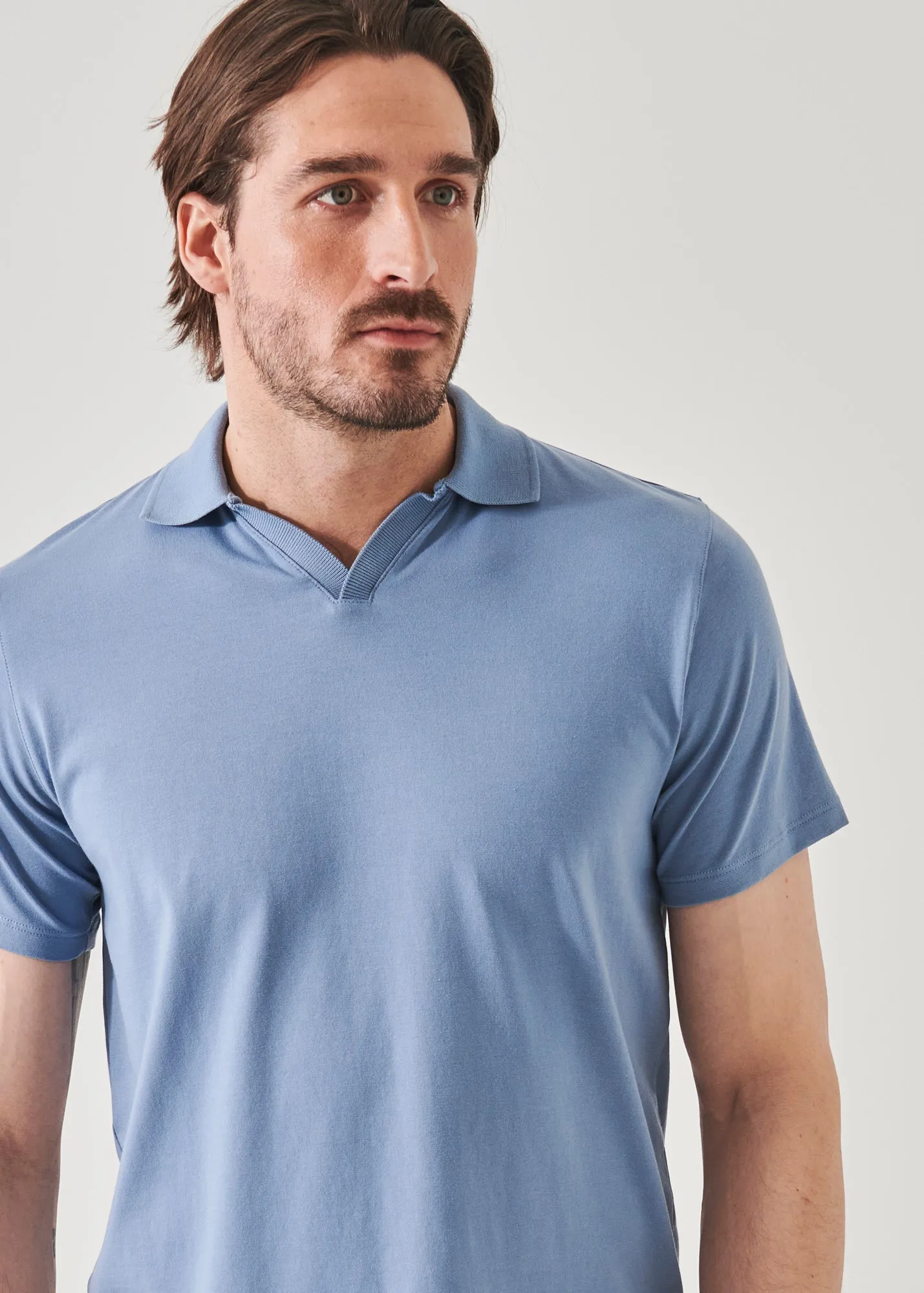 Short Sleeve Open Polo Shirt