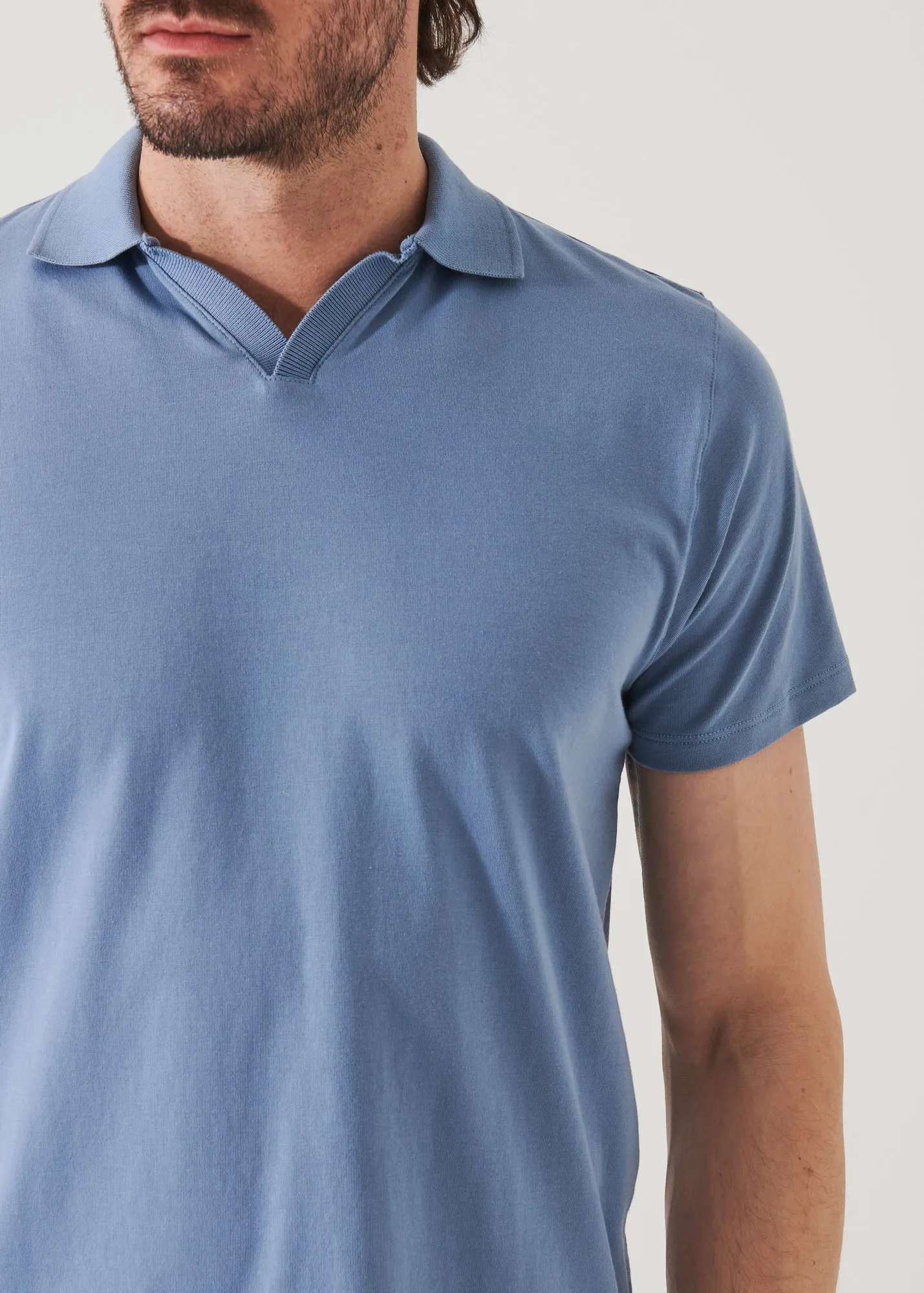 Short Sleeve Open Polo Shirt