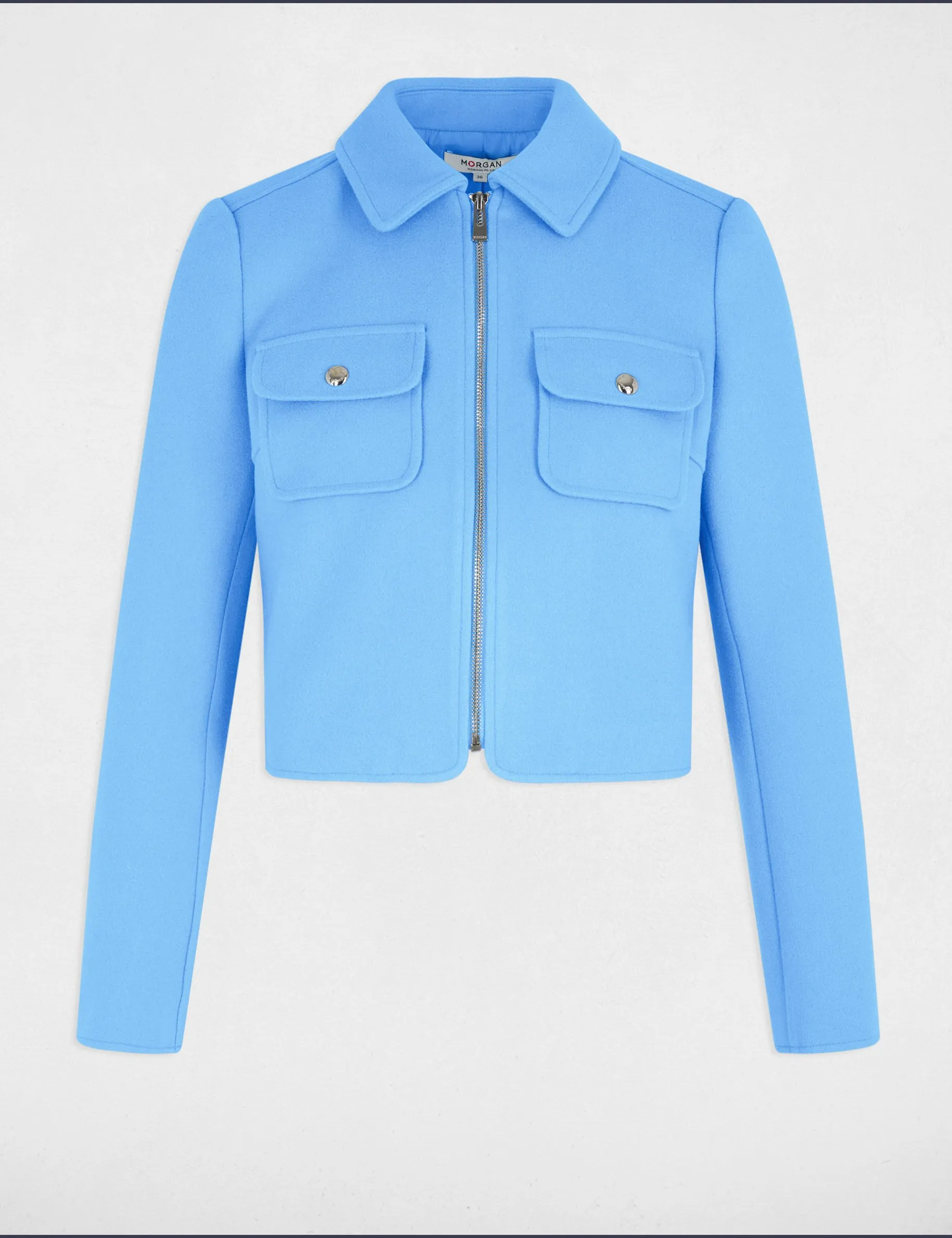 Short zipped jacket blue women