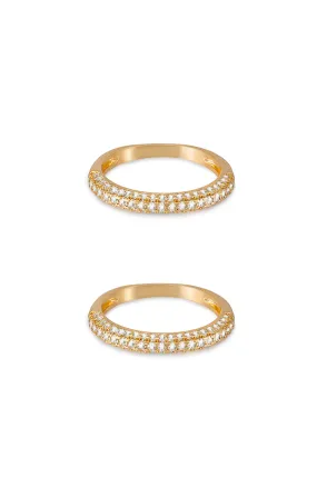 Simple Sparkle Band Ring Set