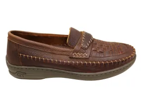 Slatters Glenelg Mens Comfort Leather Slip On Casual Shoes Moccasins