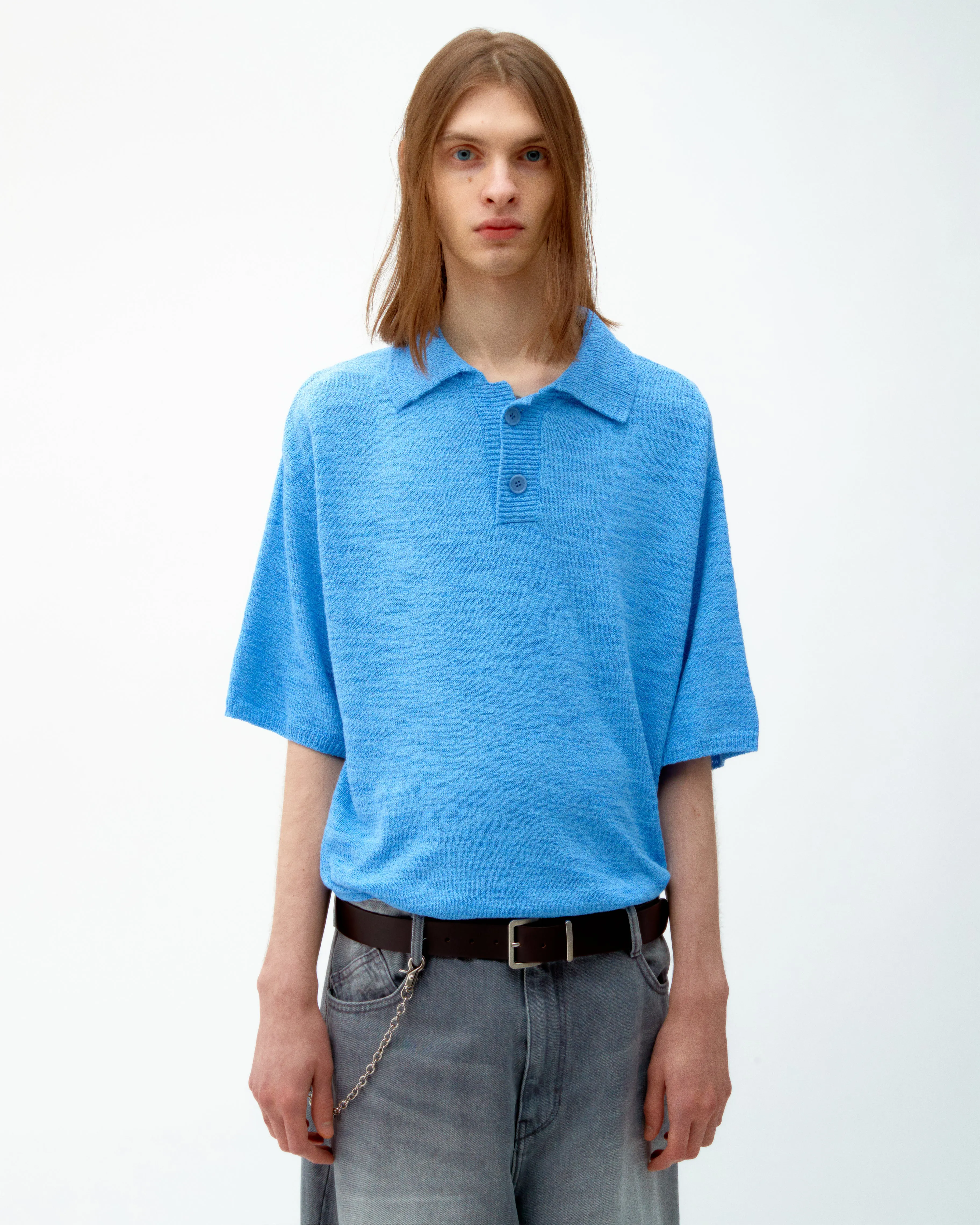 SLUB POLO KNIT - MELAGNE BLUE