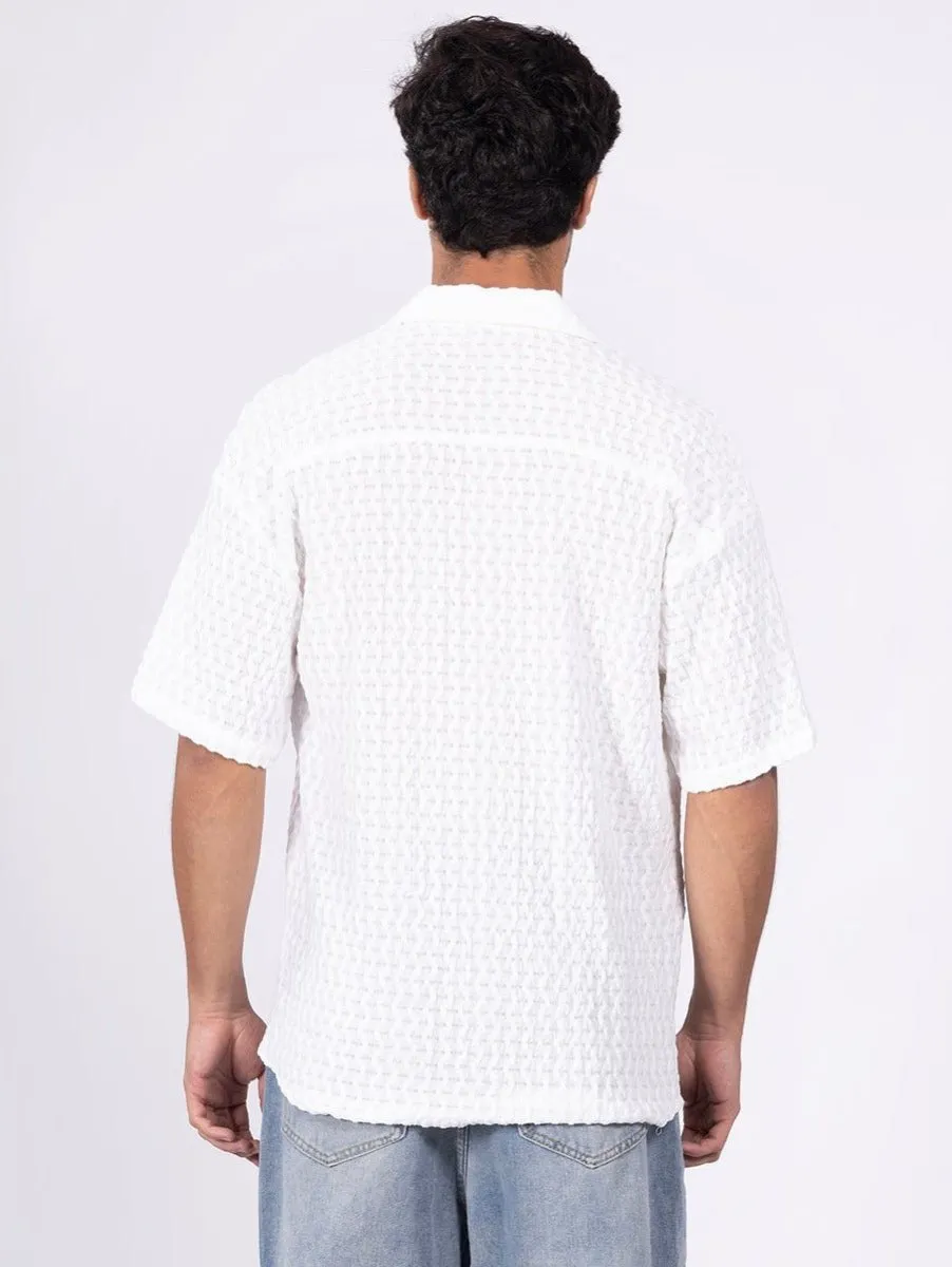 White Snowflake Crushed Shirt