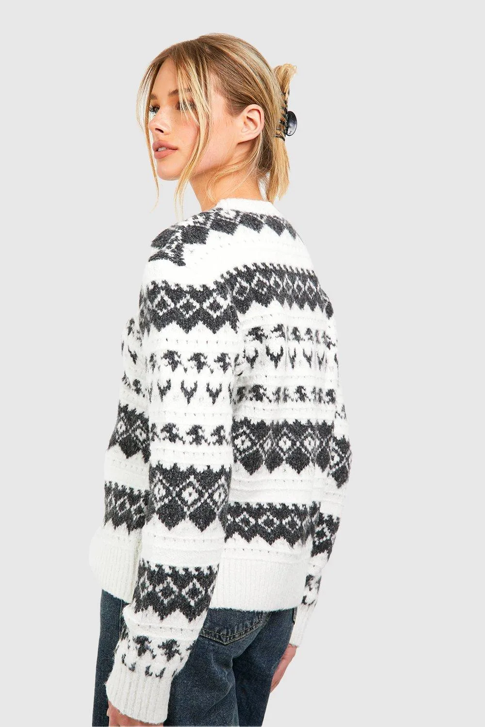 Soft Knit Fair Isle Jumper - Shop Jumpers & Cardigans at boohoo