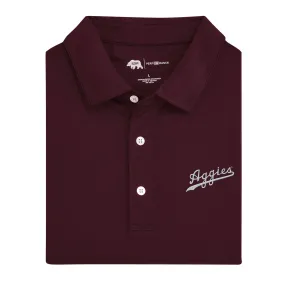 Solid Aggies Script Polo