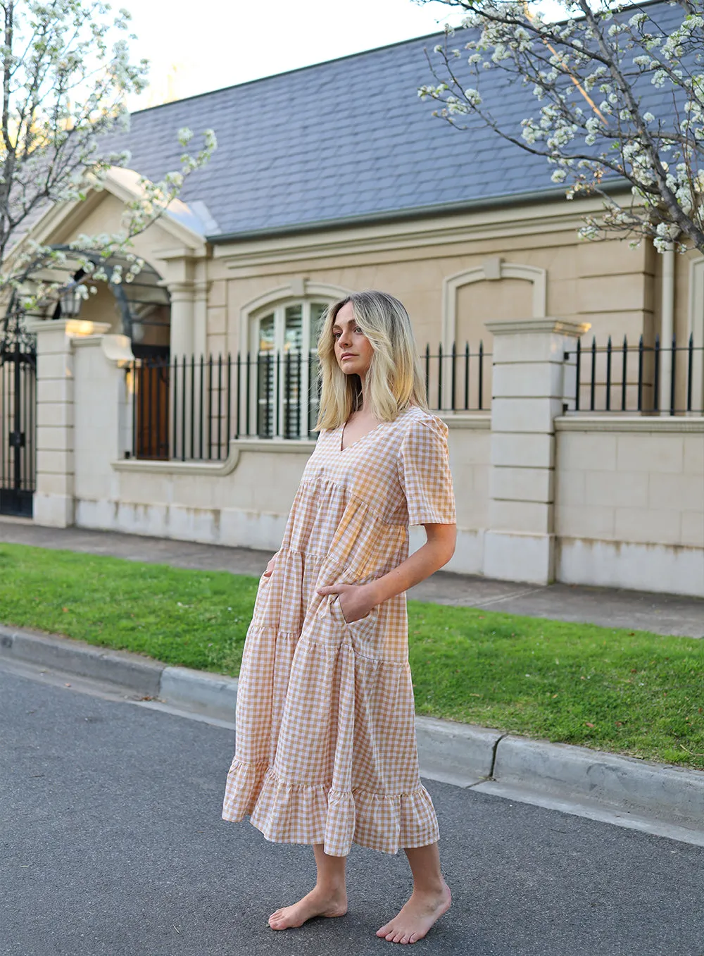 Sophia Dress in Latte Color