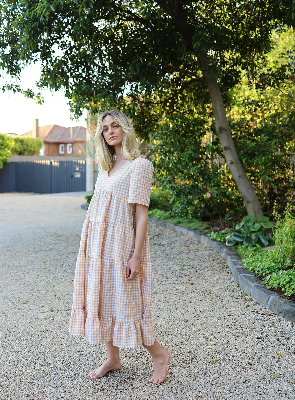 Sophia Dress in Latte Color