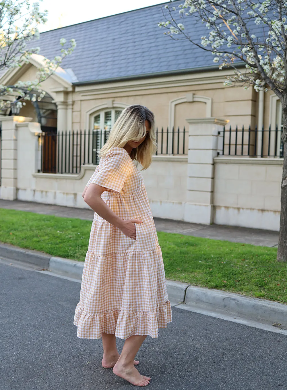 Sophia Dress in Latte Color