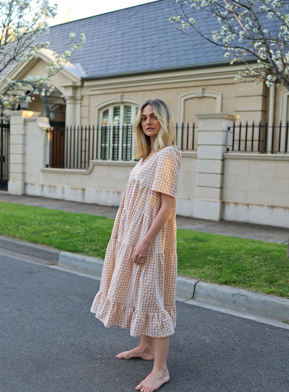 Sophia Dress in Latte Color