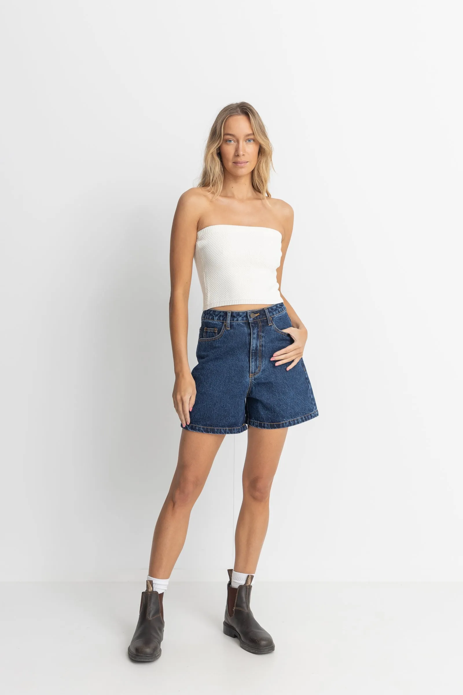 Spirit White Strapless Knit Top - Shop Now