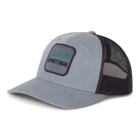 Patch Hat - Heather Grey / Charcoal blue logo