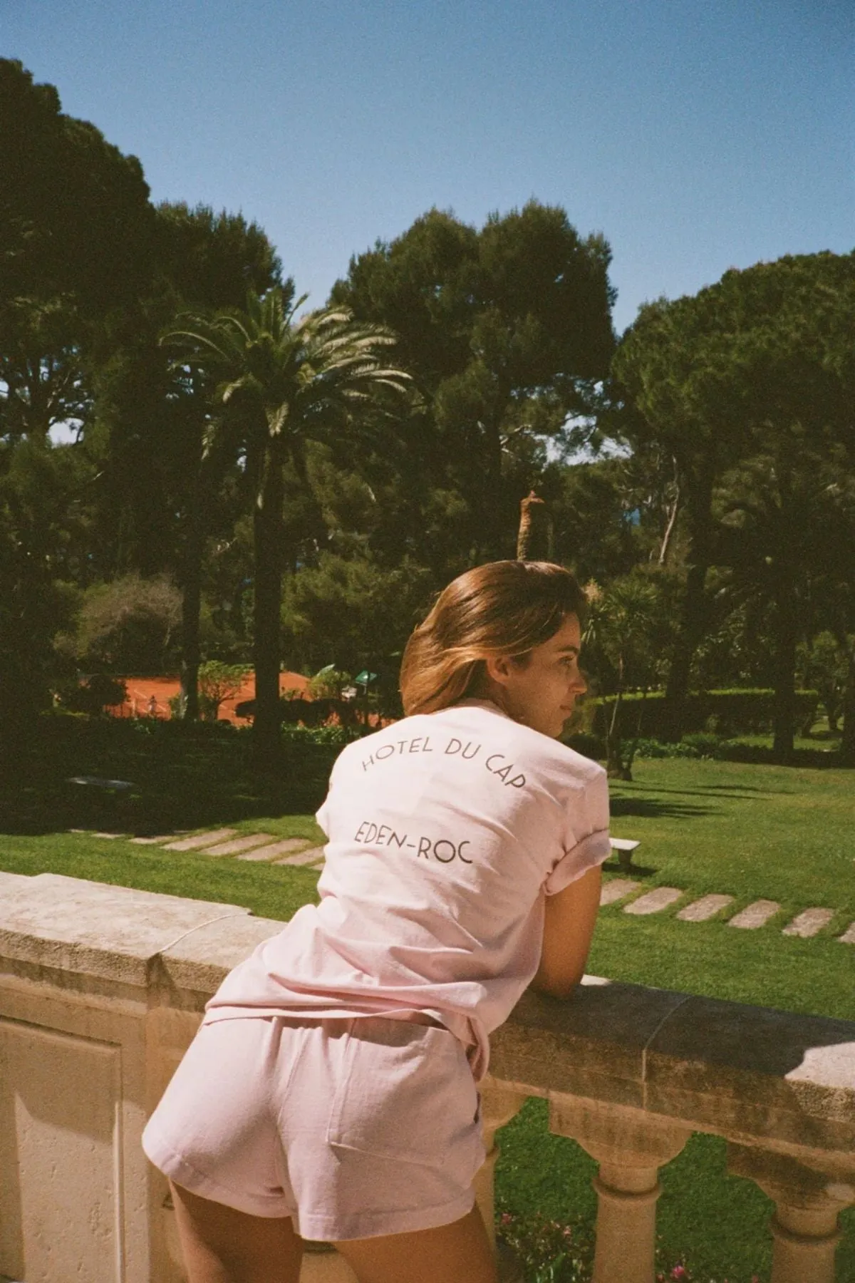 Sporty Rich Hotel du Cap T-Shirt - Eden Pink Navy