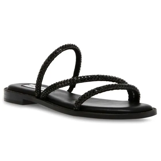 Steve Madden Transmit Black Crystal Sandals