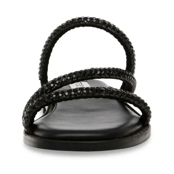 Steve Madden Transmit Black Crystal Sandals