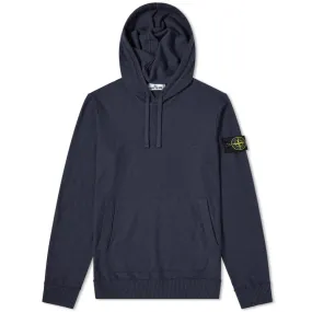 Stone Island Garment Dyed Popover Knit Hoody Navy Blue