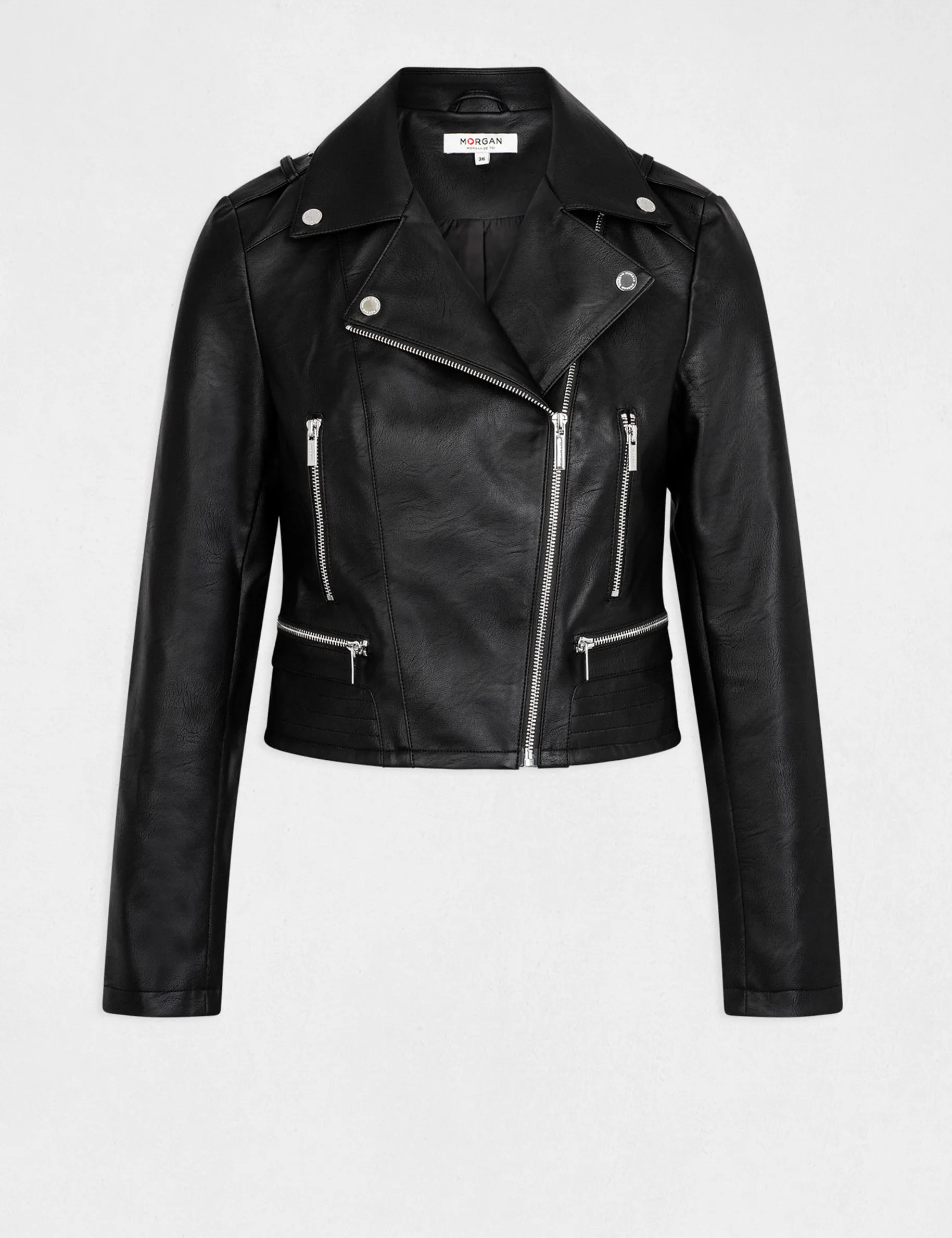 Straight jacket notched lapel collar black women