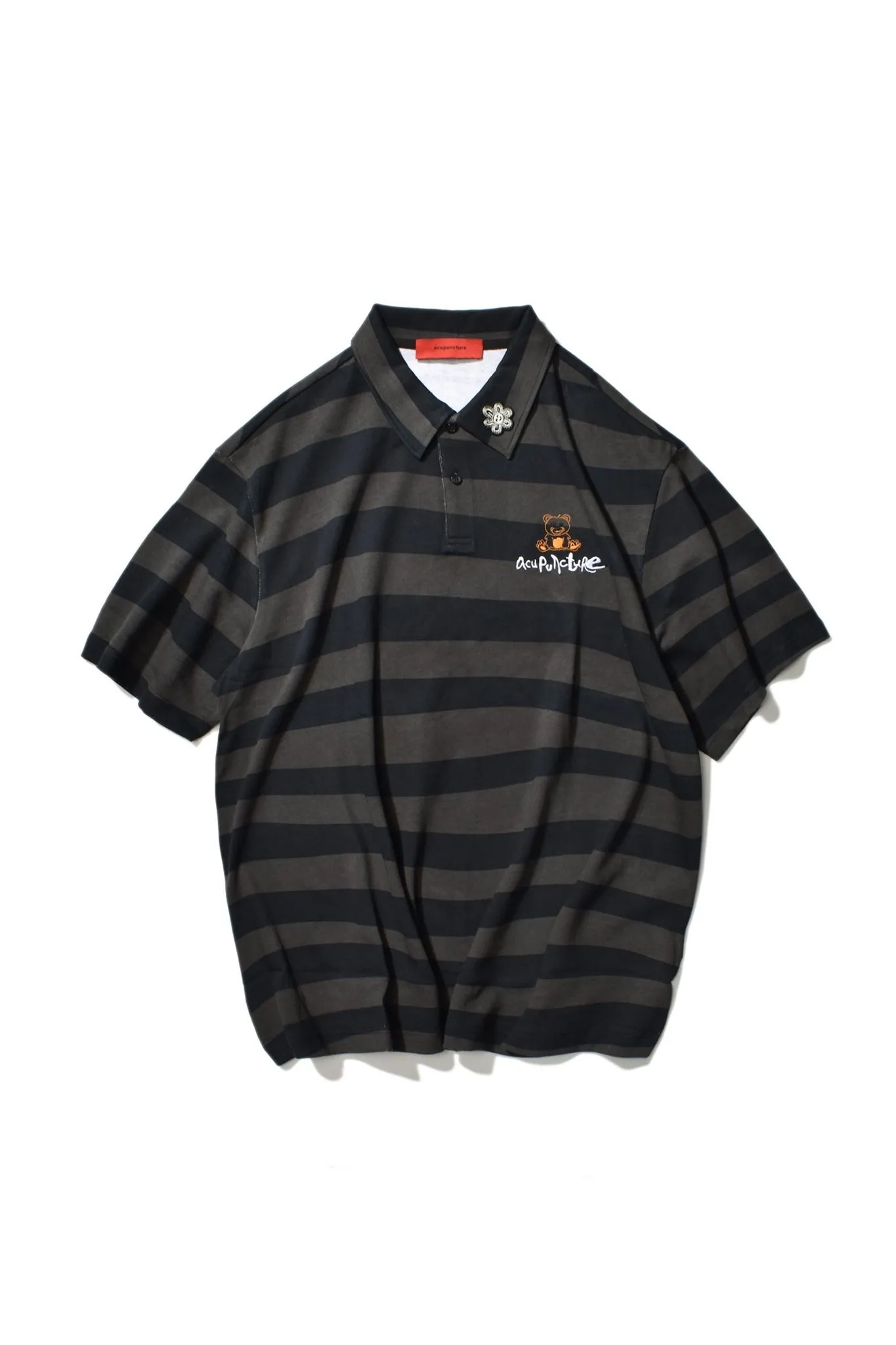 STRIPED POLO BLACK