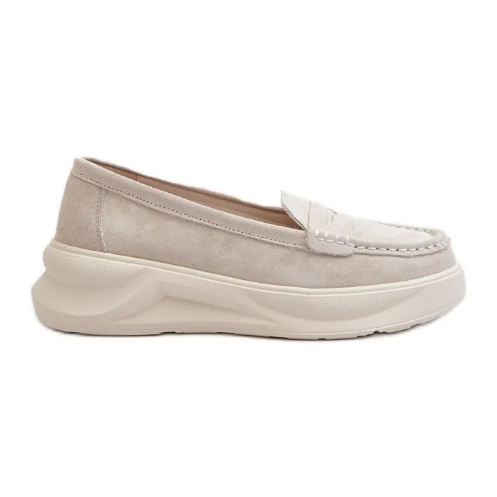 White Enzla Flat Moccasins