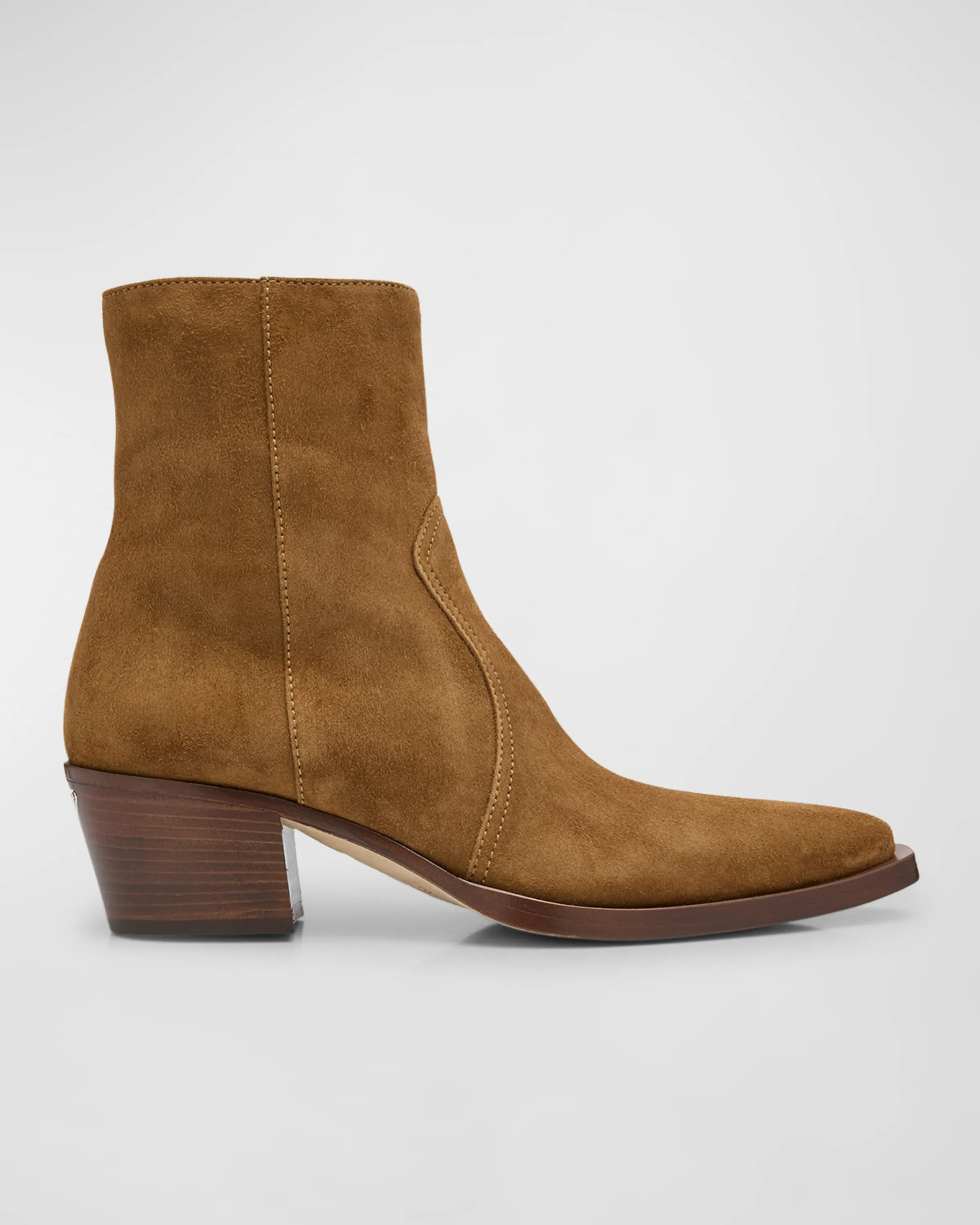 Suede Zip Ankle Boots