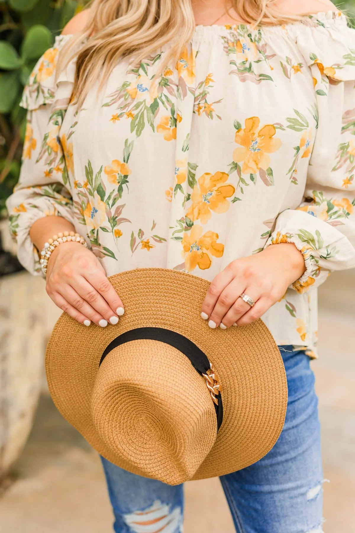 Stylish Tan Woven Panama Hat for Sunny Days