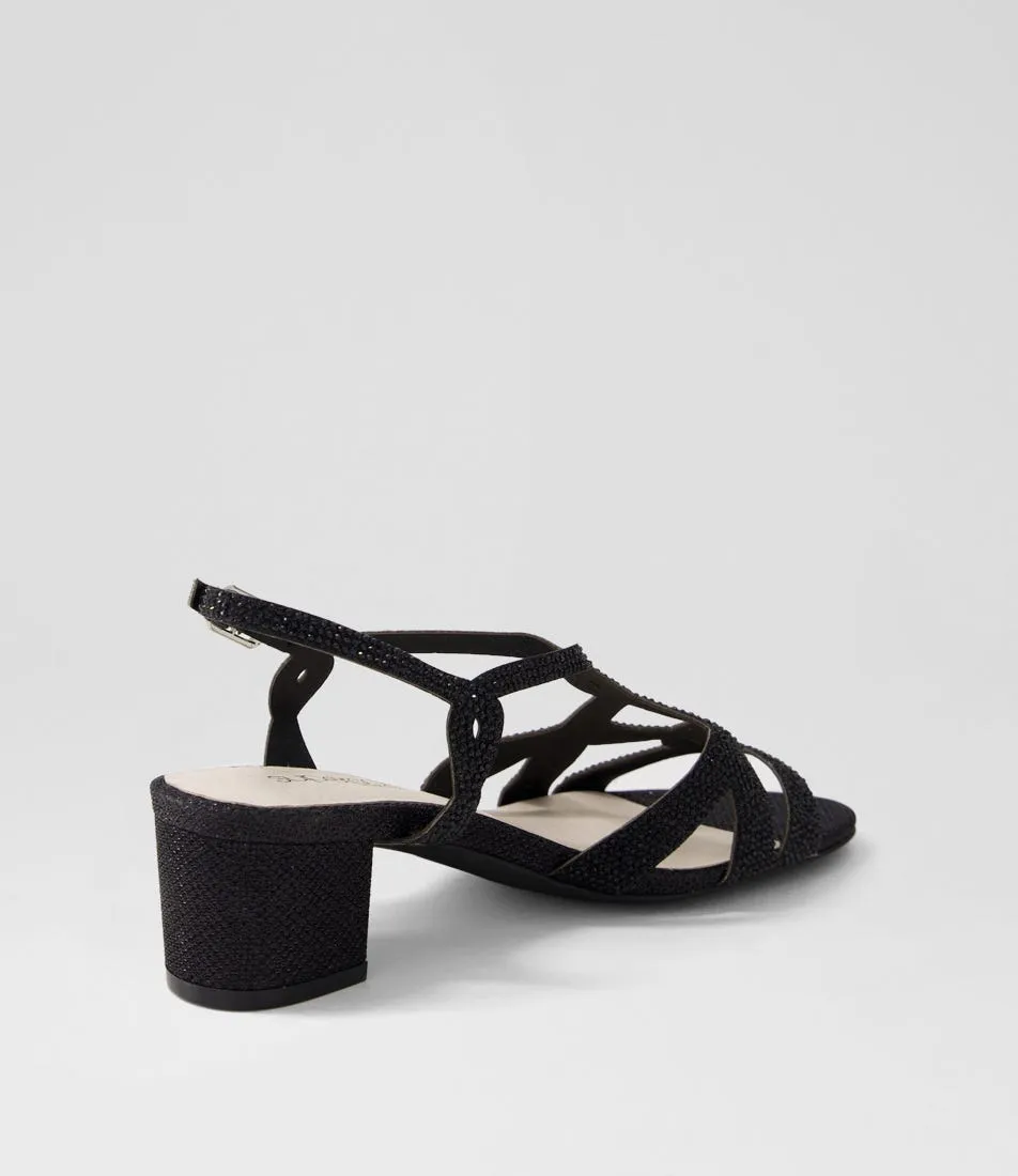 SUPERSOFT Create Black Shimmer Fabric Sandals