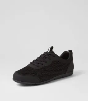 SUPERSOFT Serinati Black Pu Knit Sneakers