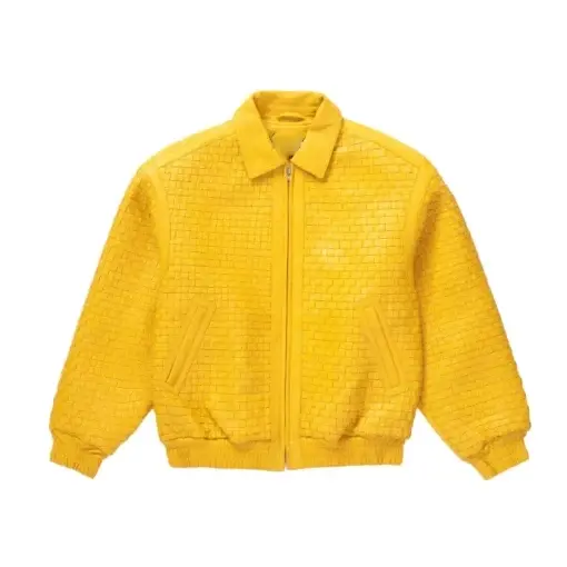 Yellow Leather Varsity Jacket