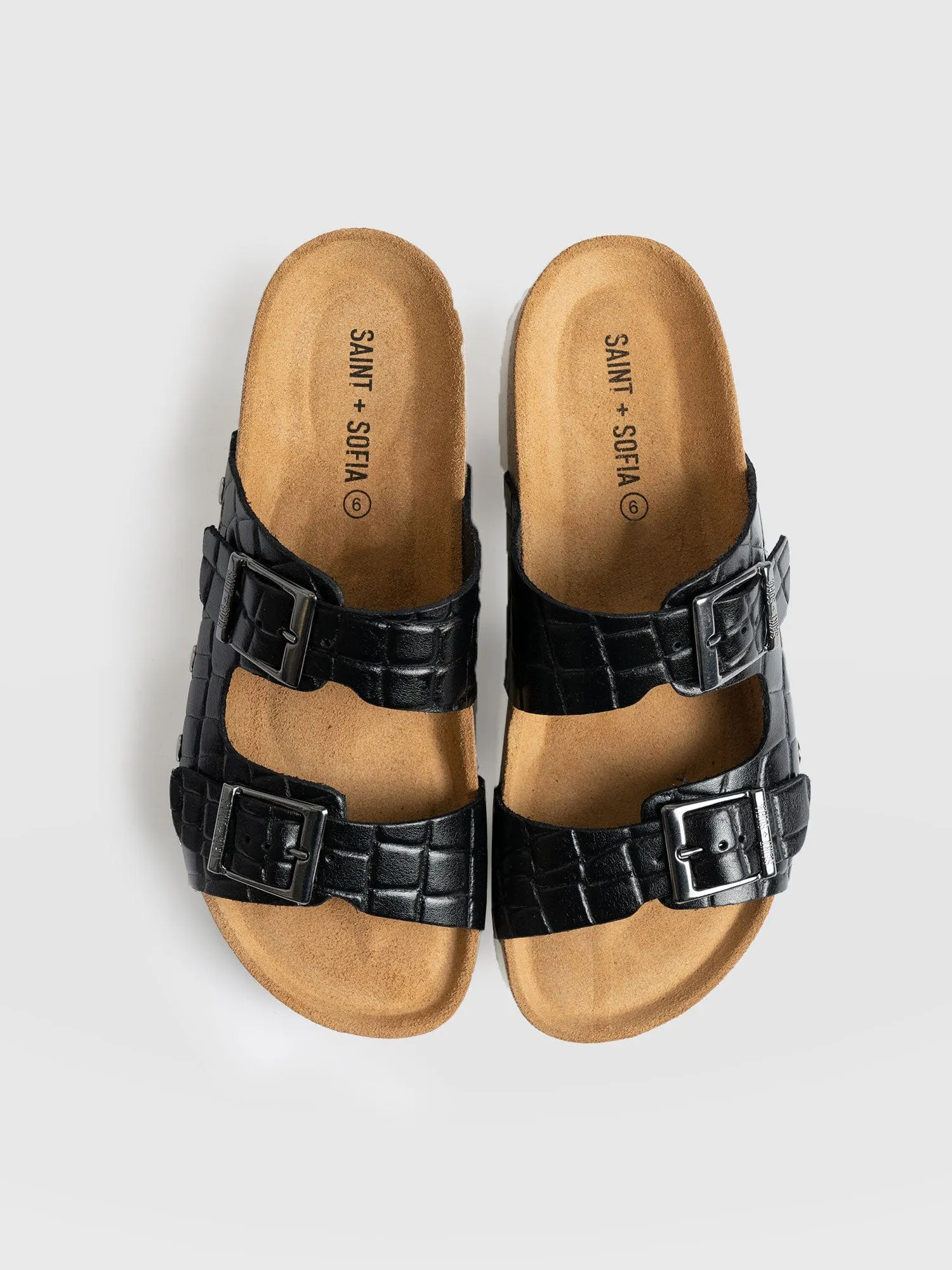 Sutton Slides - Black Croc