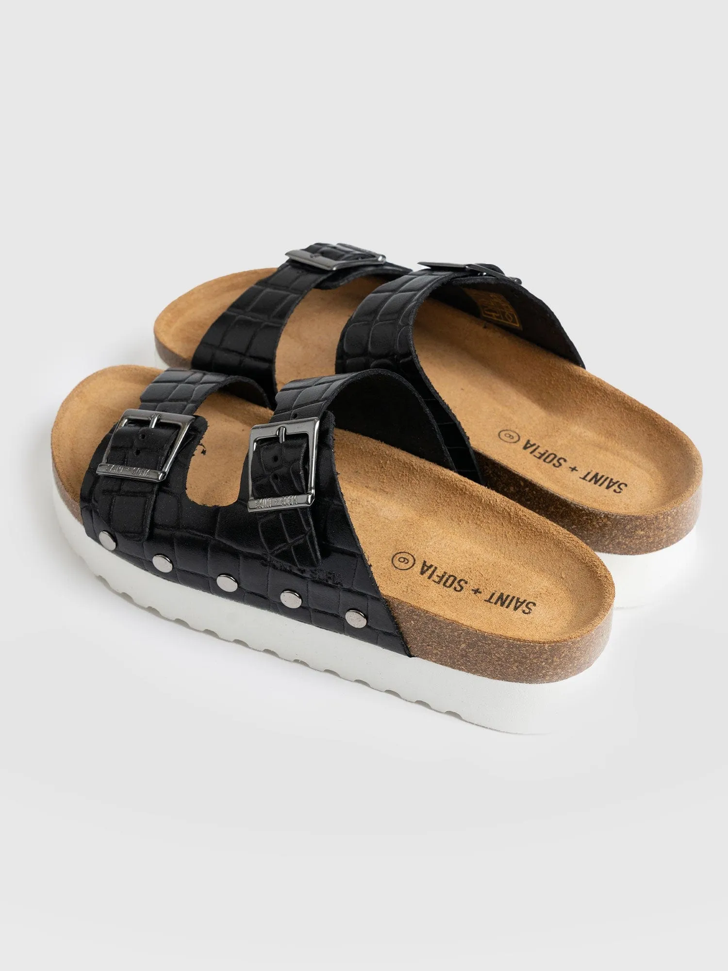 Sutton Slides - Black Croc