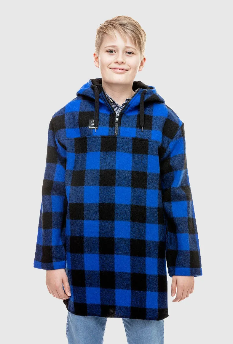 Swanndri Children's Brixton Wool Bushshirt - Blue Black Check